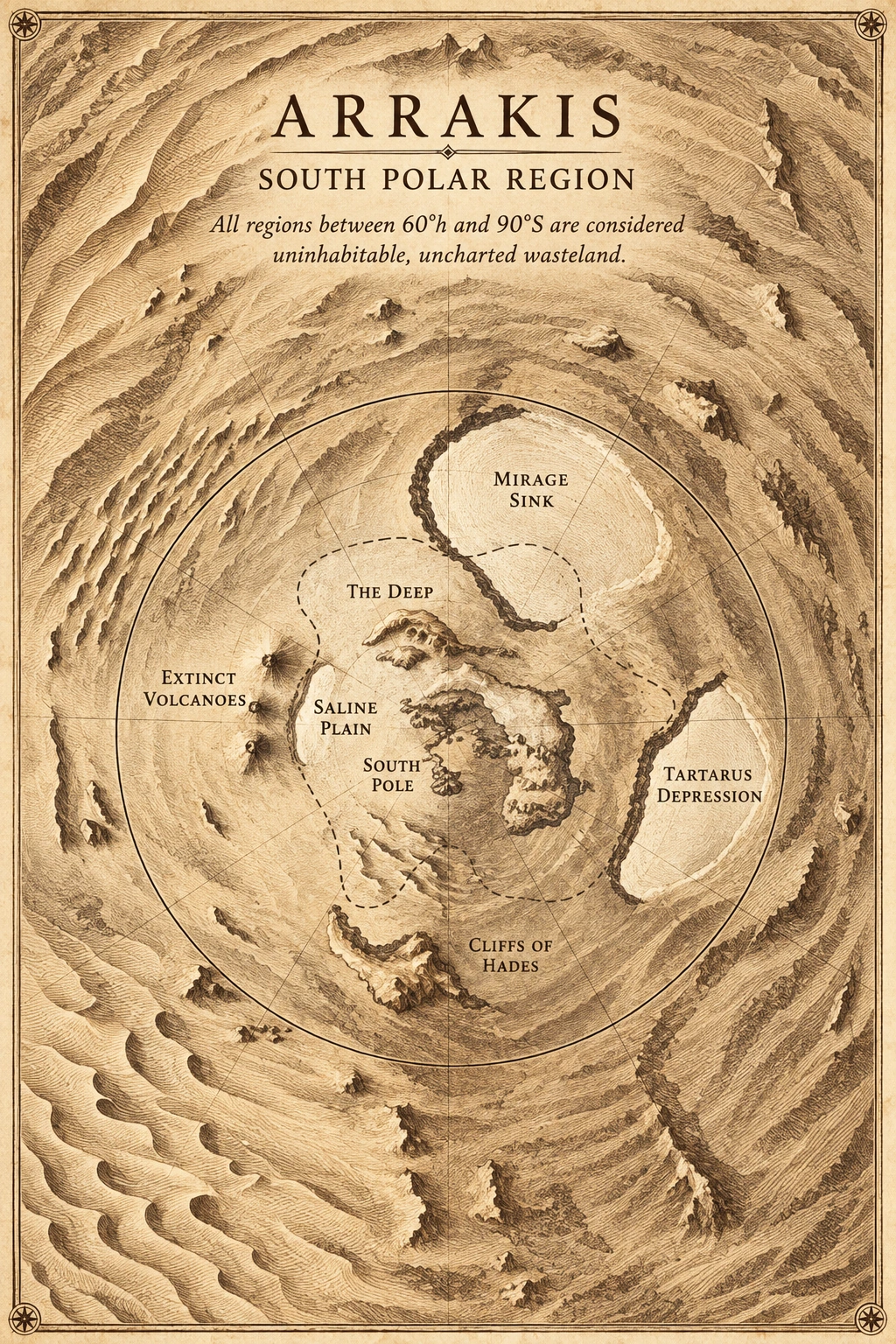 Arrakis · South pole’s previous atlas interpretation