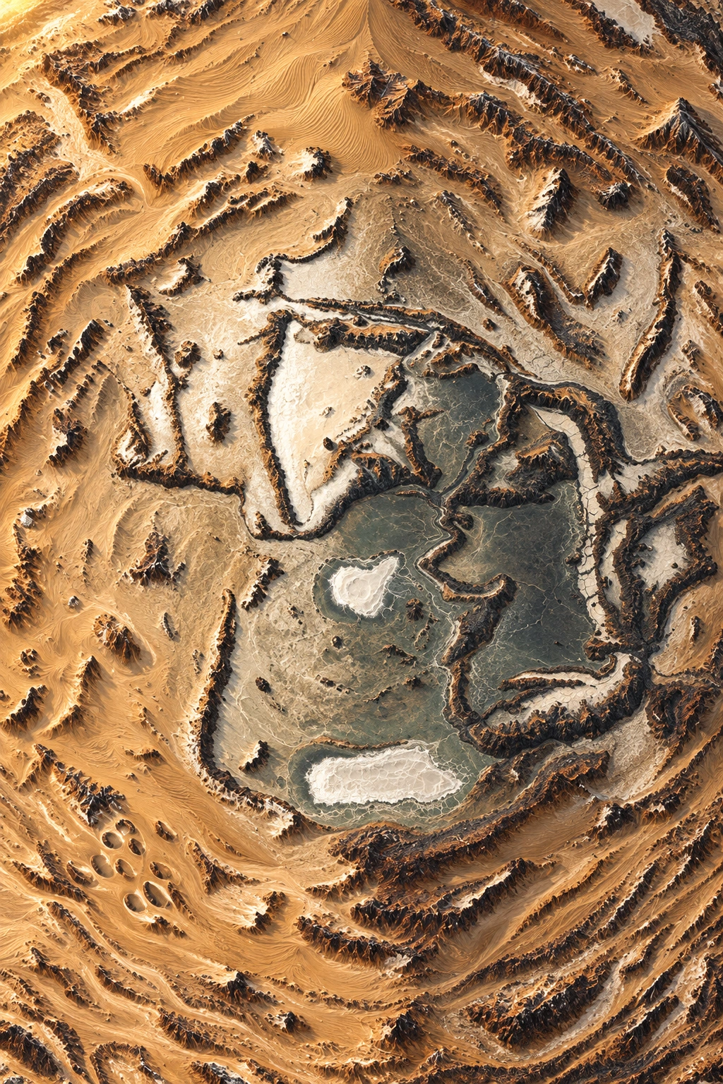 Arrakis · North pole · Illustrated atlas plate inspired by the House Atreides map