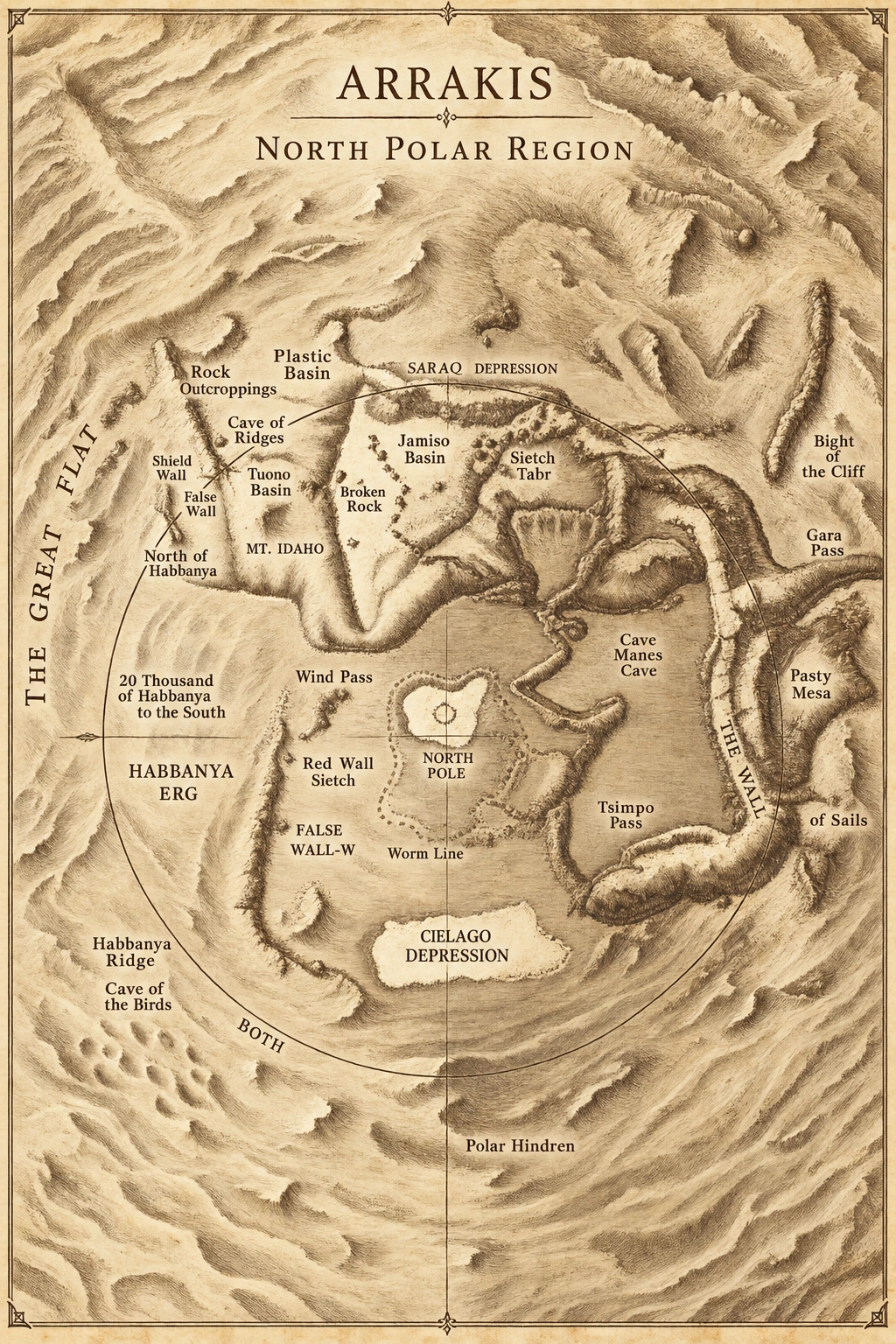 Arrakis · North pole’s previous atlas interpretation